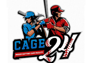 design cool baseball batting facility logo
