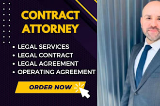 be your lawyer for legal agreements, contract, terms and conditions, mou or nda