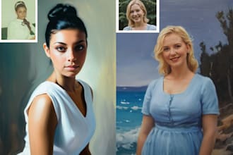 create a custom oil painting portrait from your photo