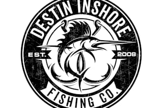design dustin inshore fishing co logo