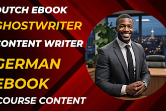 be your dutch ebook ghostwriter, content writer, german ebook,  course content