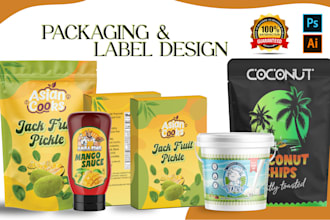 do food packaging design, box design, pouch design, mailer box label design