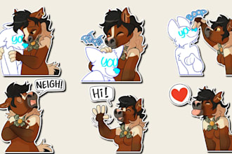 draw furry animated telegram sticker, crypto meme coin sticker memecoin art, gif