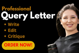 write, edit, or critique a query letter for your agent or publisher