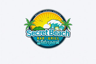 design unique beach water park logo