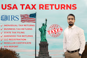 prepare and file 1040, 1065, 1120, and 1120s USA tax returns