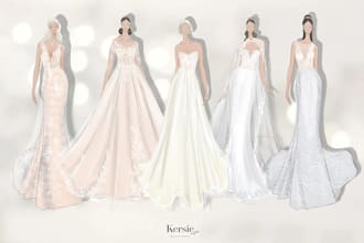 draw a wedding fashion illustration
