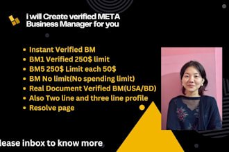 create verified meta business manager for you