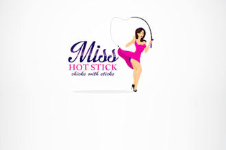 design awesome miss hot stick logo