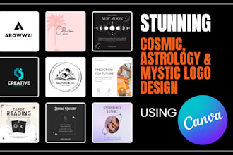 create an aesthetic and mystical cosmic logo with canva