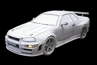 do photorealistic car modelling car interior and exterior design for animation
