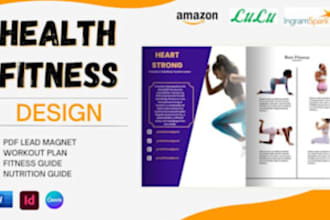 do editable health and fitness ebook, pdf lead magnet design in canva, designer