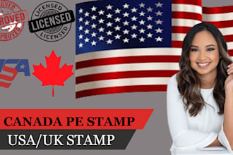 do architectural stamp, mep stamp, pe stamp, and seal for USA city permit