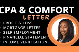 do attestation CPA comfort letter income verification mortgage self employment