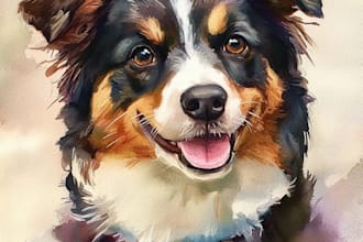 paint portraits of you or your pet in traditional watercolor for weddings, gifts