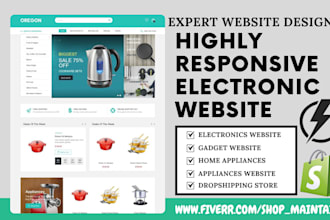 build electronic appliances shopify electronics gadget store electronics website