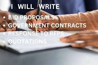 write bid proposal, government contract and respond to rfp