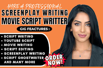 craft script for movie or youtube video as scriptwriter true crime scriptwriting