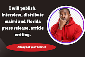 publish distribute miami florida USA PR  public relation article writing