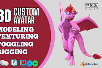 3d vrchat avatar furry avatar custom avatar vrc avatar vr character anime vtuber