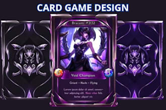 illustrate stunning card game design, board game, card game, card game art, card