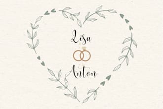 design invitations, place cards, menu for your wedding