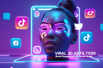 design viral 3d ar filters for instagram, tiktok snapchat