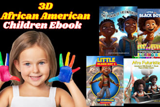 design 3d african american children book illustrations for KDP storybooks