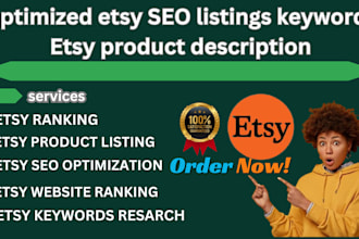 optimized etsy SEO listings, etsy product description, and etsy product listings