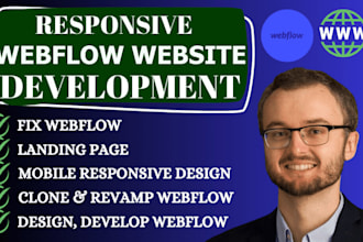 design a webflow website create cms for a landing page or webflow