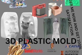 do 3d mold design, silicone mold, 3d plastic mold, injection mold 3d stl file