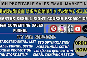 promote master resell right courses with email marketing campaign sales funnel