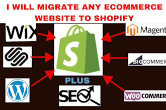 migrate wix wordpress bigcommerce squarespace woocommerce to shopify website