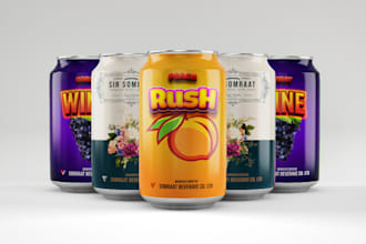 stylish label for can,juice,beverages,energy drinks,tin,beer,seltzer,cocktails