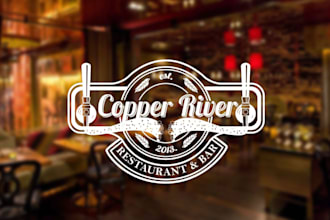 make a modern unique restaurant logo design