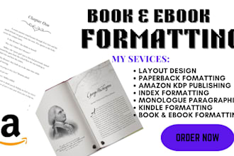 edit and proofread, do amazon KDP book formatting, book typesetting, publishing