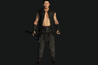 build 3d realistic game character, 3d game armor, rig for ue5, clone 8, texture