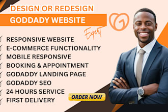 create professional godaddy website redesign godaddy ecommerce website onpageseo