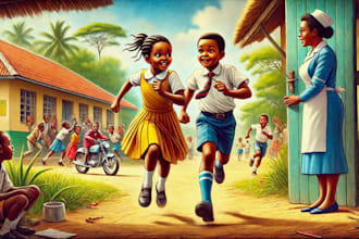 do african american children book illustration, children story book illustration