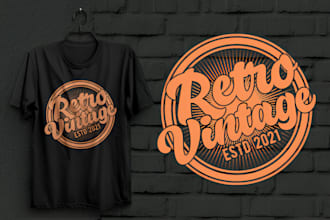 draw retro vintage typography t shirt design with cartoon illustration