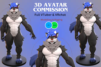 model realistic 3d furry avatar, vtube character, nsfw, animaze