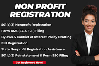 register your 501c3 nonprofit, file form 1023, bylaws, coi and more