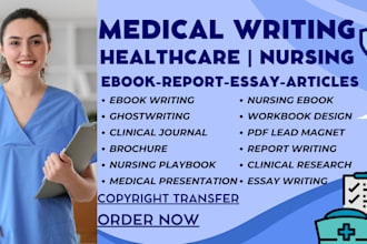 ghostwrite medical ebook nursing workbook journal reports clinical ebook writer