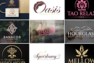 do luxury skin care, spa salon, massage, beauty and cosmetics logo design