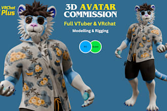 edit, create 3d vrchat avatar furry nsfw vrm vtuber model for vseeface animaze