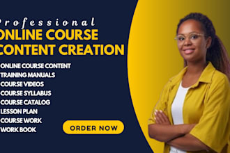 online course creation course content, syllabus training manual course website