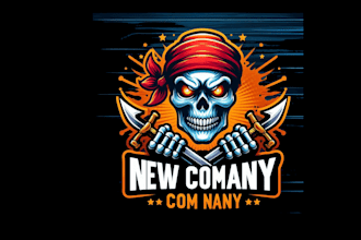 do awesome skull mascot logo design with unlimited review