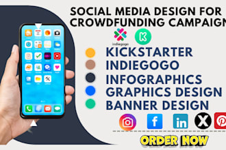 design custom social media graphics kickstarter, indiegogo crowdfunding campaign