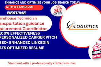 provide professional resumes for logistics transportation