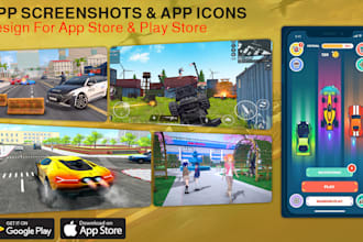 design screenshots and icons for play store and app store